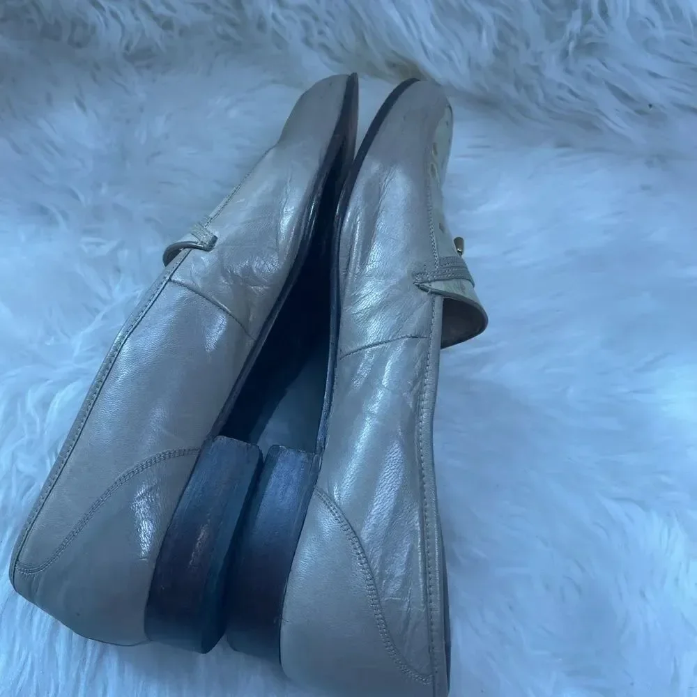 Pierre Cardin leather loafers Gray &light green texture upper tassel accent SZ10